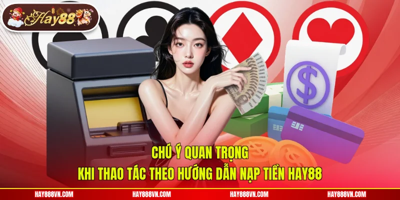 Chú ý quan trọng khi thao tác theo hướng dẫn nạp tiền Hay88